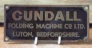 Cundall Machine Plate c1940 Cundall Machine Plate c1940