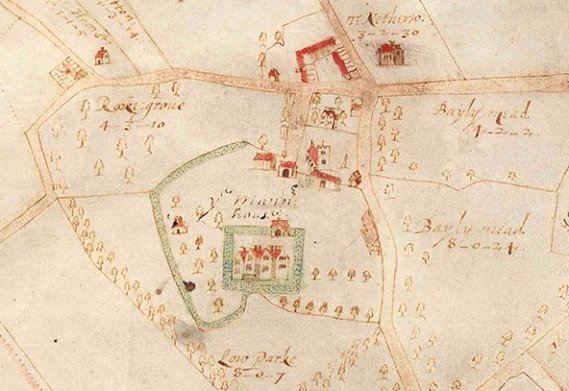 Early Map of Wimpole by Benjamin Hare 1638 Map of Wimpole by Benjamin Hare