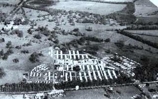 Wimpole Park c1945. The Arrington Gates are in the lower-right corner Wimpole Park c1945