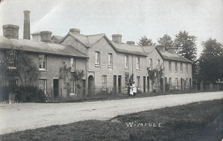 Brewery Cottages and Chimney c1910